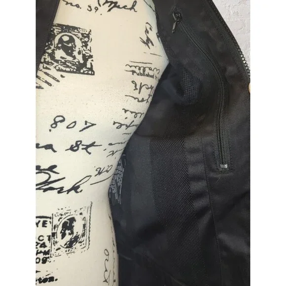 Harley Davidson Riding Jacket Womens SM Black Nylon Full Zip Leather Trim Biker - Picture 10 of 12